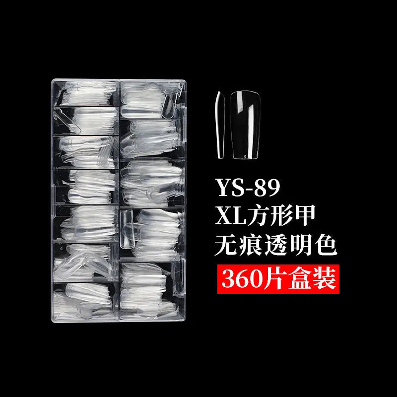 360/504pcs Extra Long Square Clear Nail Tips – Full/Half Cover