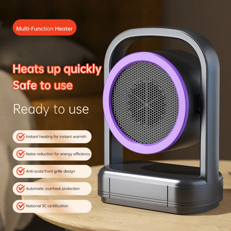 VIBE Portable Mini Desktop Fan Heater for Office & Home
