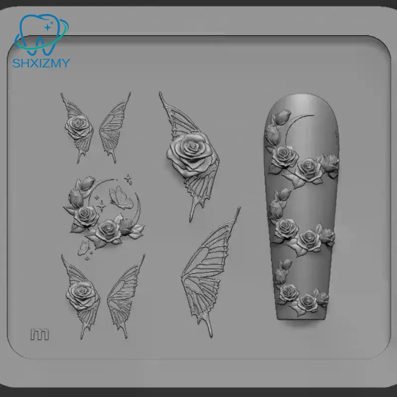 3D Rose Butterfly Silicone Nail Art Mold – DIY Manicure Tool