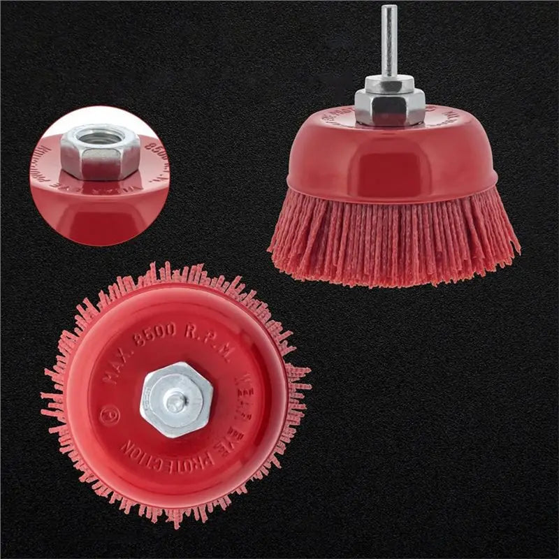 4" Coarse Grit Nylon Bristle Cup Brush for Drills & Grinders