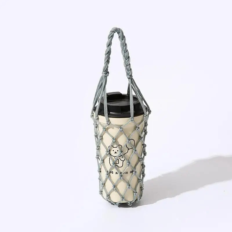 Woven Mesh Cup Holder Bag – Lightweight for Travel & Outdoors