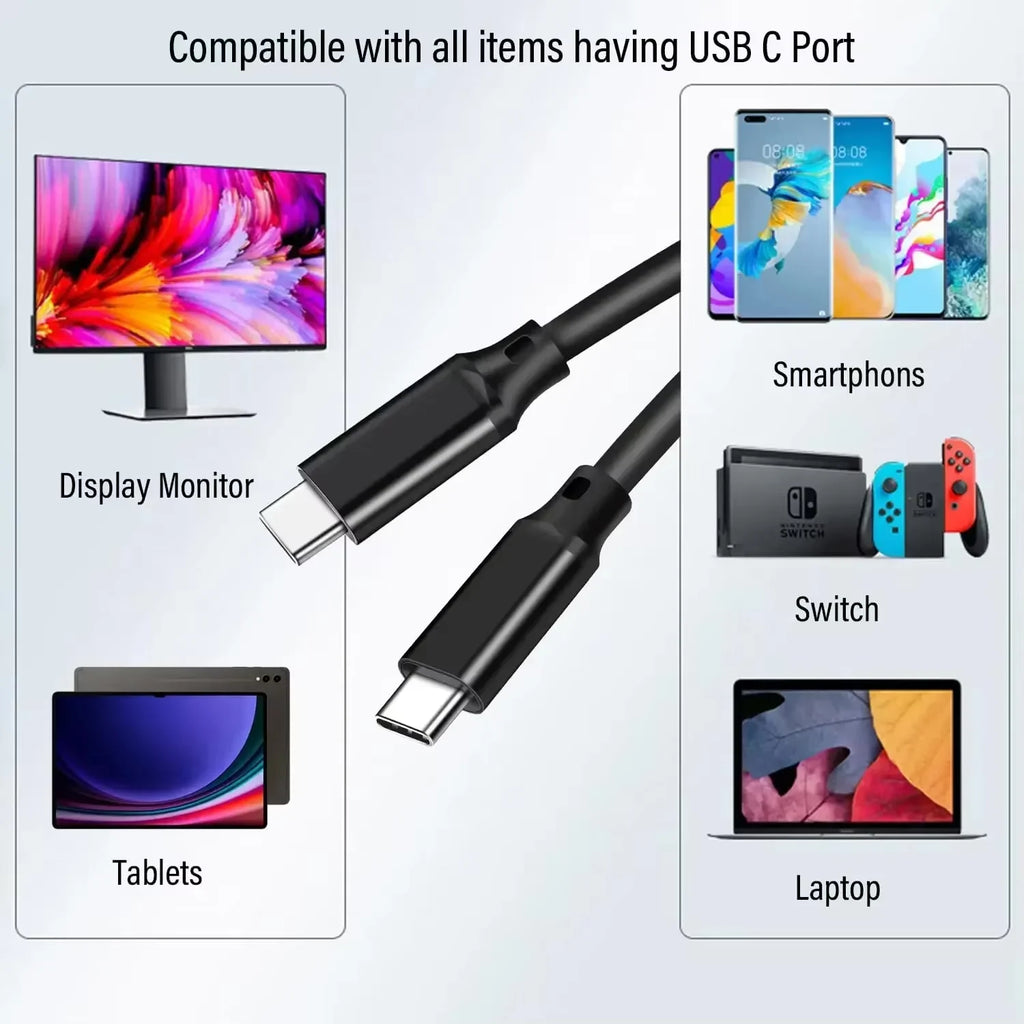 100W USB-C Cable 20Gbps USB 3.2 Gen2 8K 4K Fast Charging