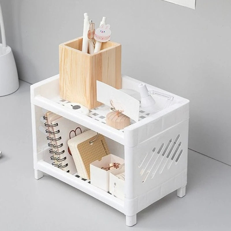Double Layer Desktop Storage Shelf Organizer | Office & Bath