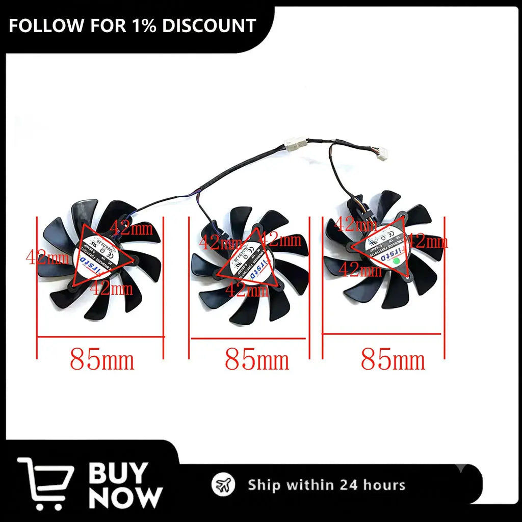 85MM GPU Fan for RX6750 GRE 12GB – FD9015U12D 4PIN Replace