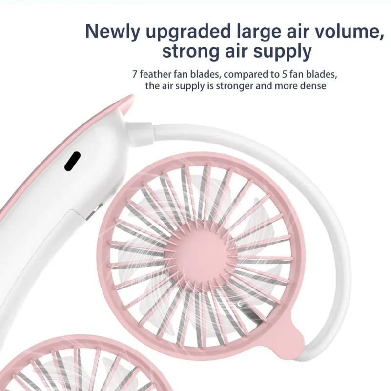 VIBE Portable USB Neck Fan – Foldable 3-Speed Rechargeable