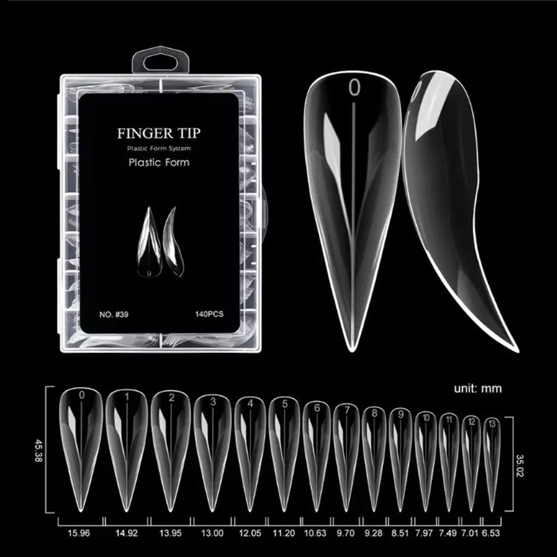 Eagle Talon Stiletto False Nail Tips – Clear Acrylic 70/140/150pc