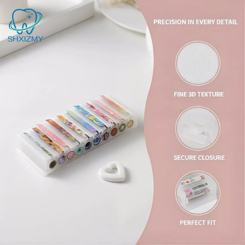 Nail Foil Roll Organizer – Clear Compartment Storage Case
