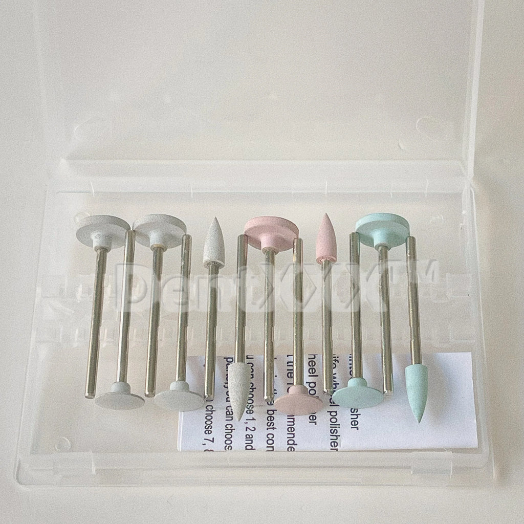 12-Pc Ceramic Silicone Polishing Kit – Disc, Pointed & Wheel