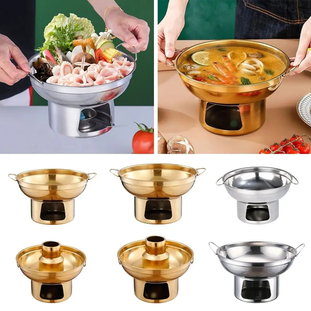 Stainless Steel Hot Pot 20/22cm Double Handle Cooking Pot