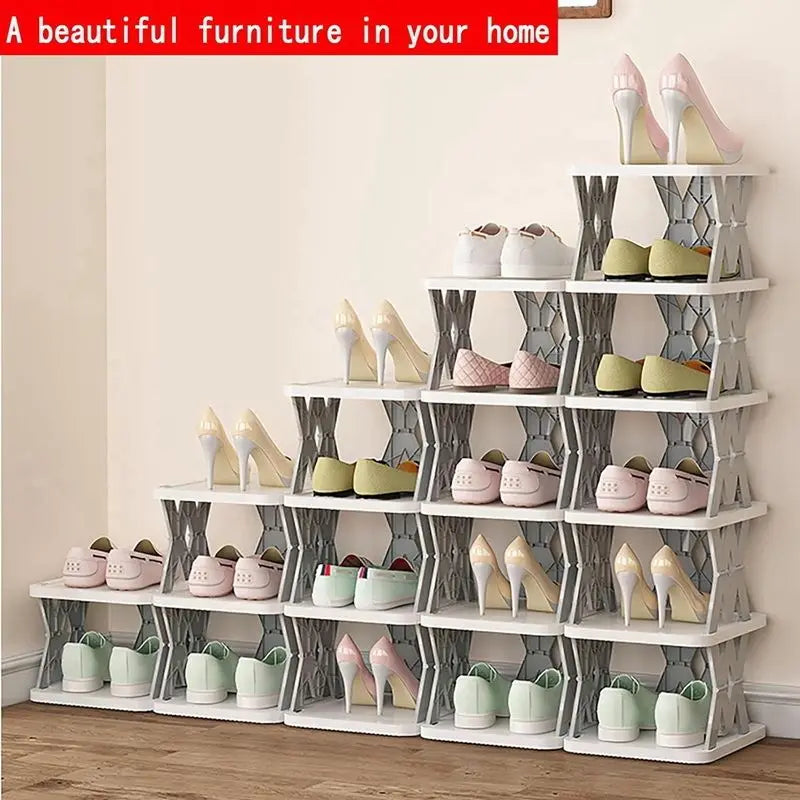 Foldable Vertical Shoe Rack – No Assembly Space-Saving Organizer