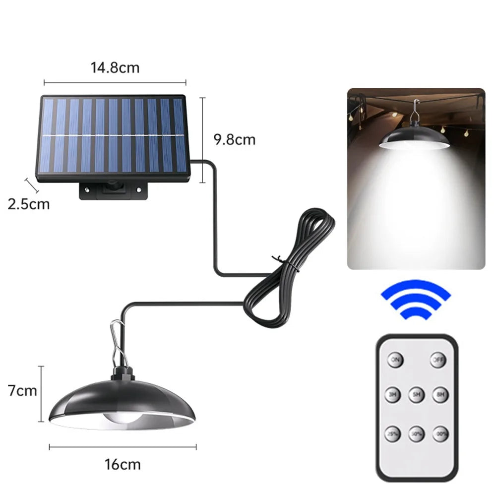 Solar Pendant Light LED Remote Control – Single/Double Head