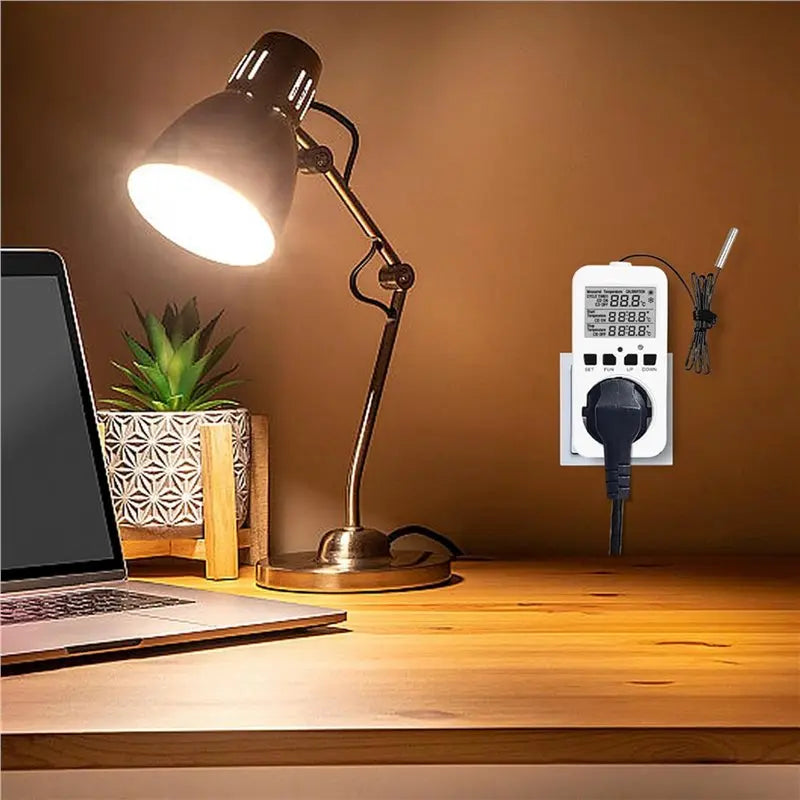 16A Digital Thermostat Socket with Sensor – Heating & Cooling EU Plug