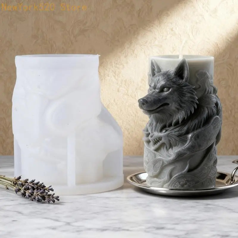Wolf Relief Silicone Mould for DIY Candle Soap Crafting