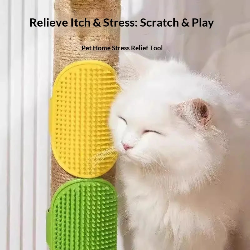 Cat Self-Grooming Wall Mount Brush – Loose Hair Remover