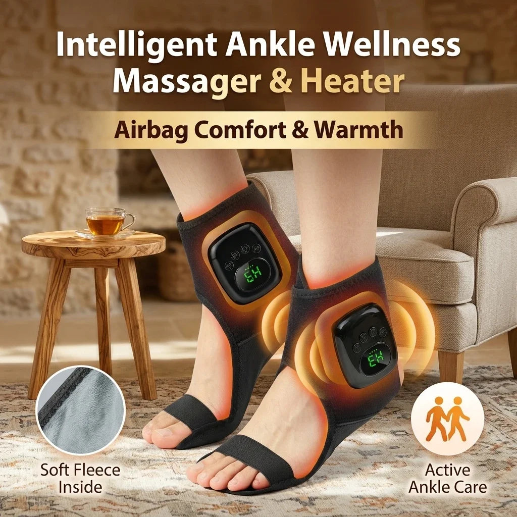 Hailicare Air Compression Ankle Massager with Dual Heat Pads