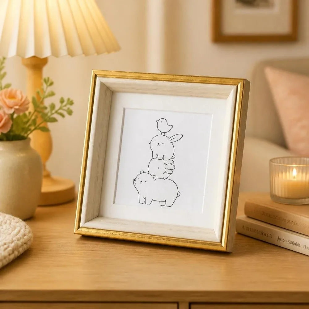 10x10cm Square Resin Photo Frame – Modern Desktop Display