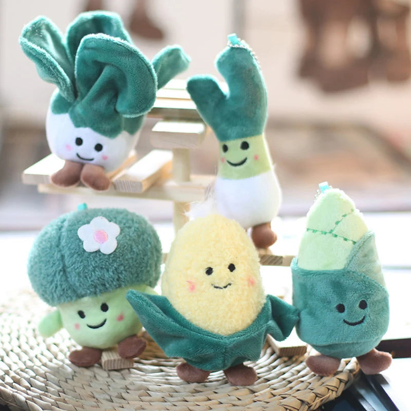 Vegetable Plush Toy Keychain – Cabbage Corn Broccoli Stuffed Doll