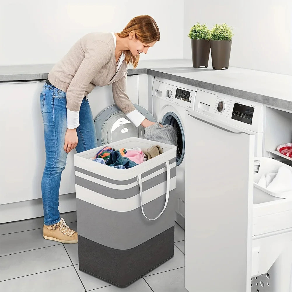 75L Collapsible Laundry Hamper Basket with Handles | 40×30×60cm