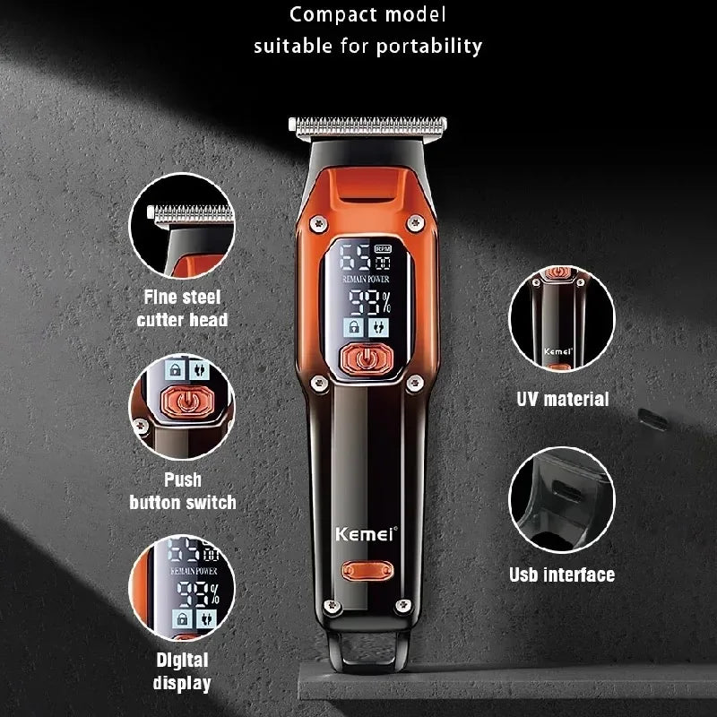 Kemei Rechargeable Hair Clipper & Beard Trimmer for Men
