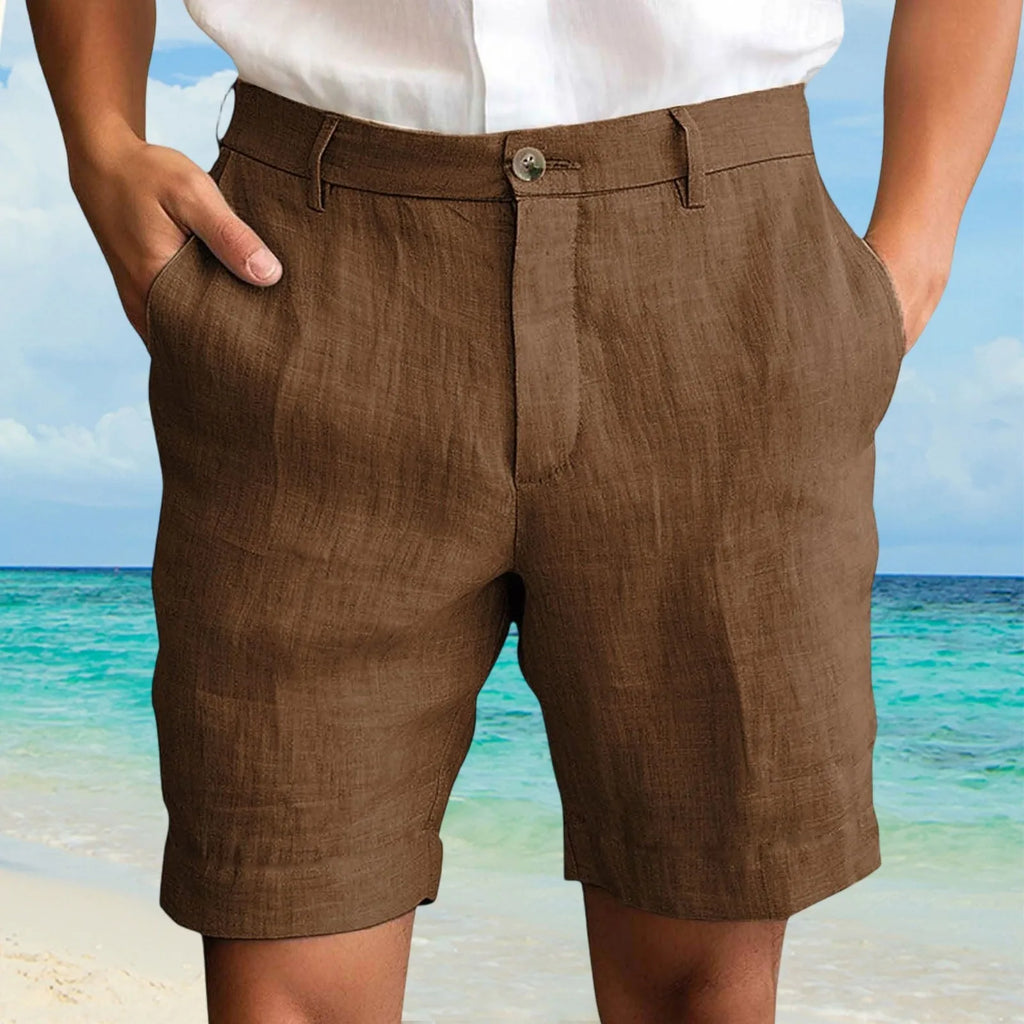 Men's Cotton Linen Casual Shorts – Lightweight Beach Pants