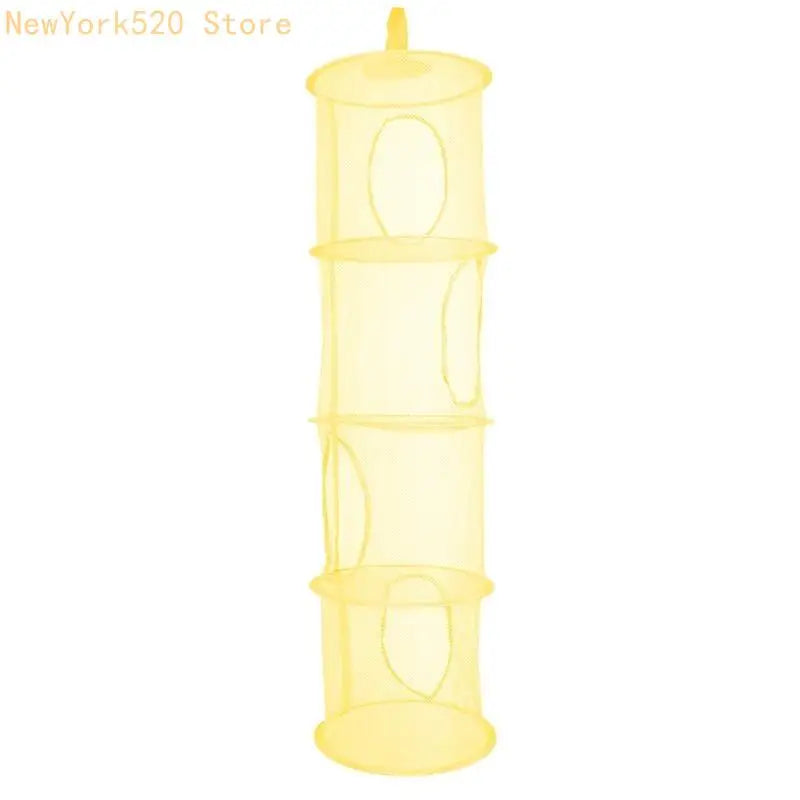 4-Tier Hanging Mesh Storage Basket – Foldable Closet Organizer
