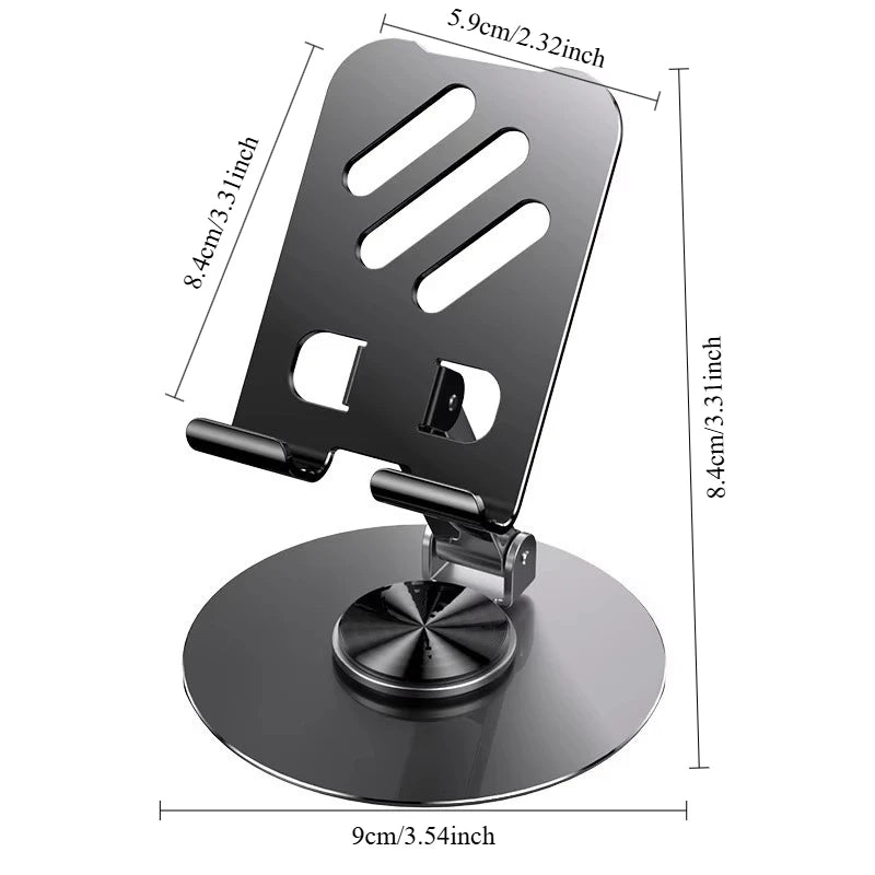 Foldable Aluminum Phone & Tablet Stand – 360° Multi-Angle