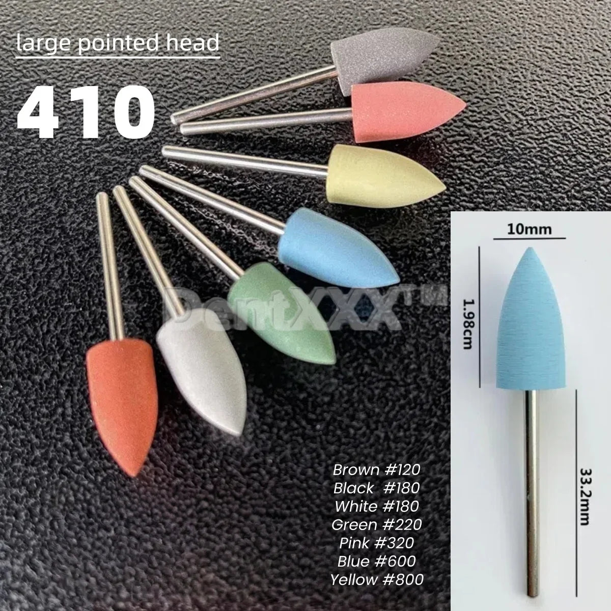 Silicone Nail Grinding Bits Big Cone 7 Grits – 10/50/100 Pcs