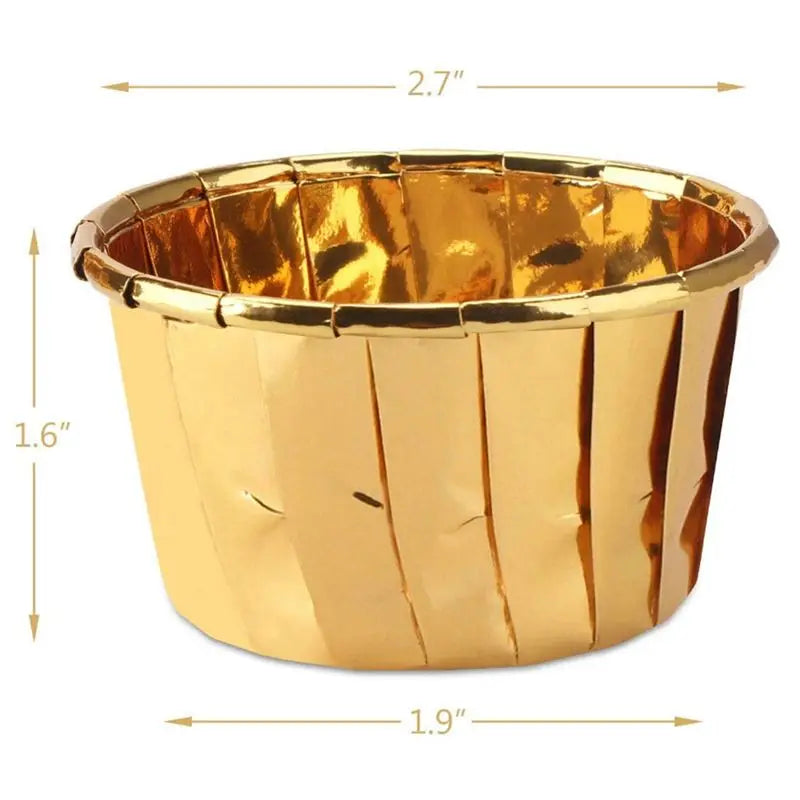 150-Pack Gold Aluminum Foil Cupcake Liners & Muffin Cups