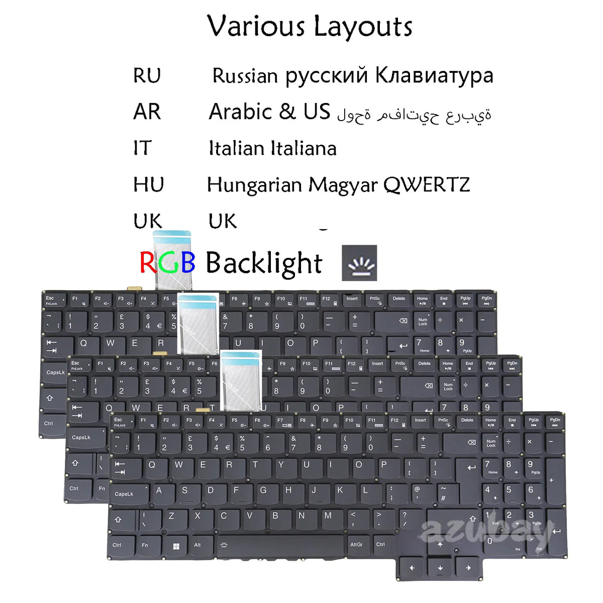 RGB Backlit Keyboard for Lenovo Legion 5 – UK RU AR HU IT