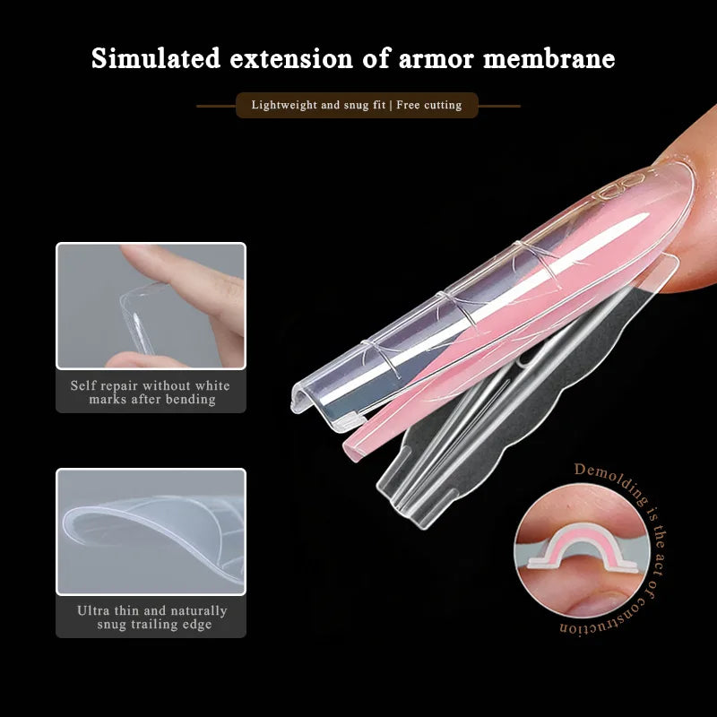 Soft Gel Full Cover Nail Tips – Almond Stiletto Coffin
