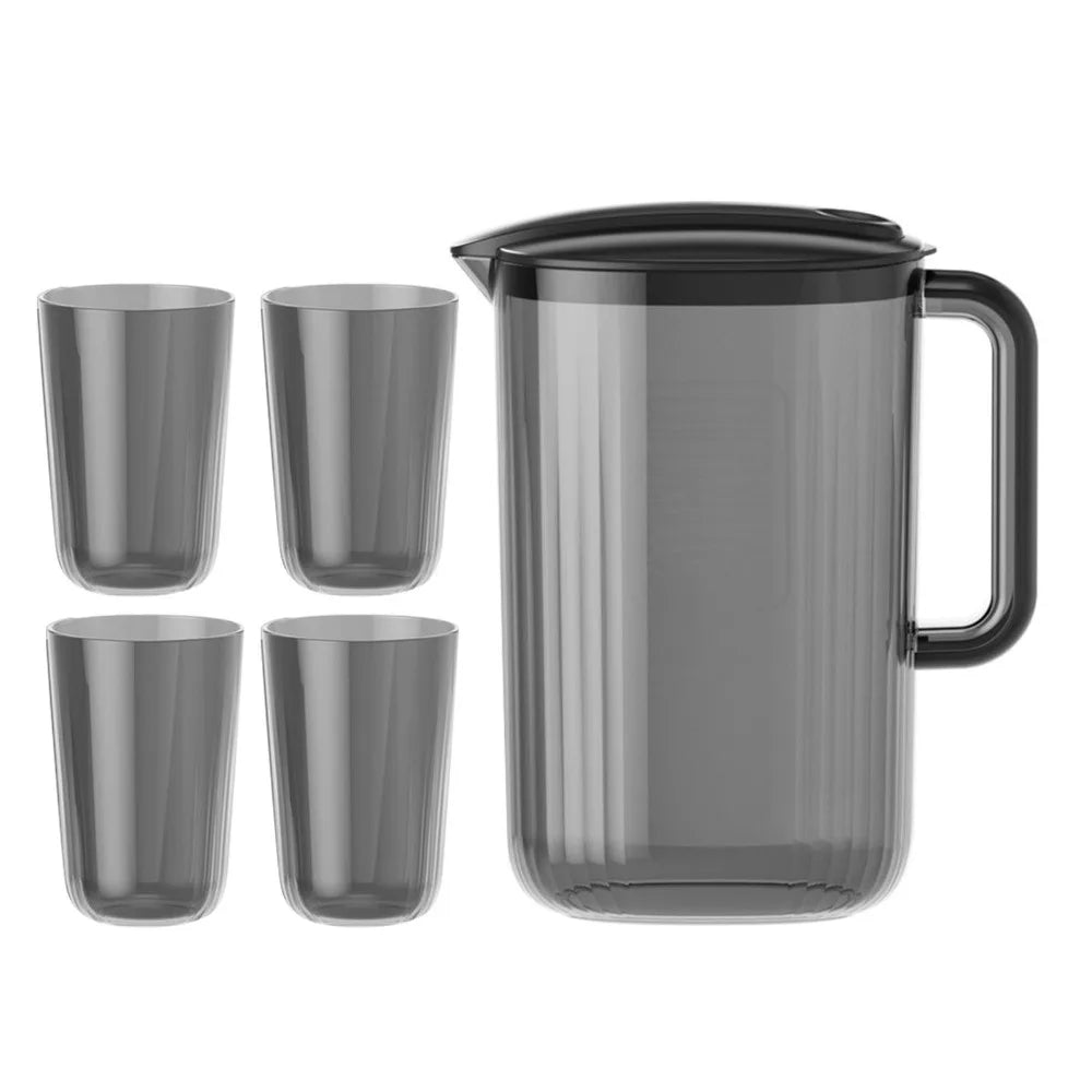 Resin Water Pitcher 2L Wide Mouth Jug Set with 4 Cups – VIBE