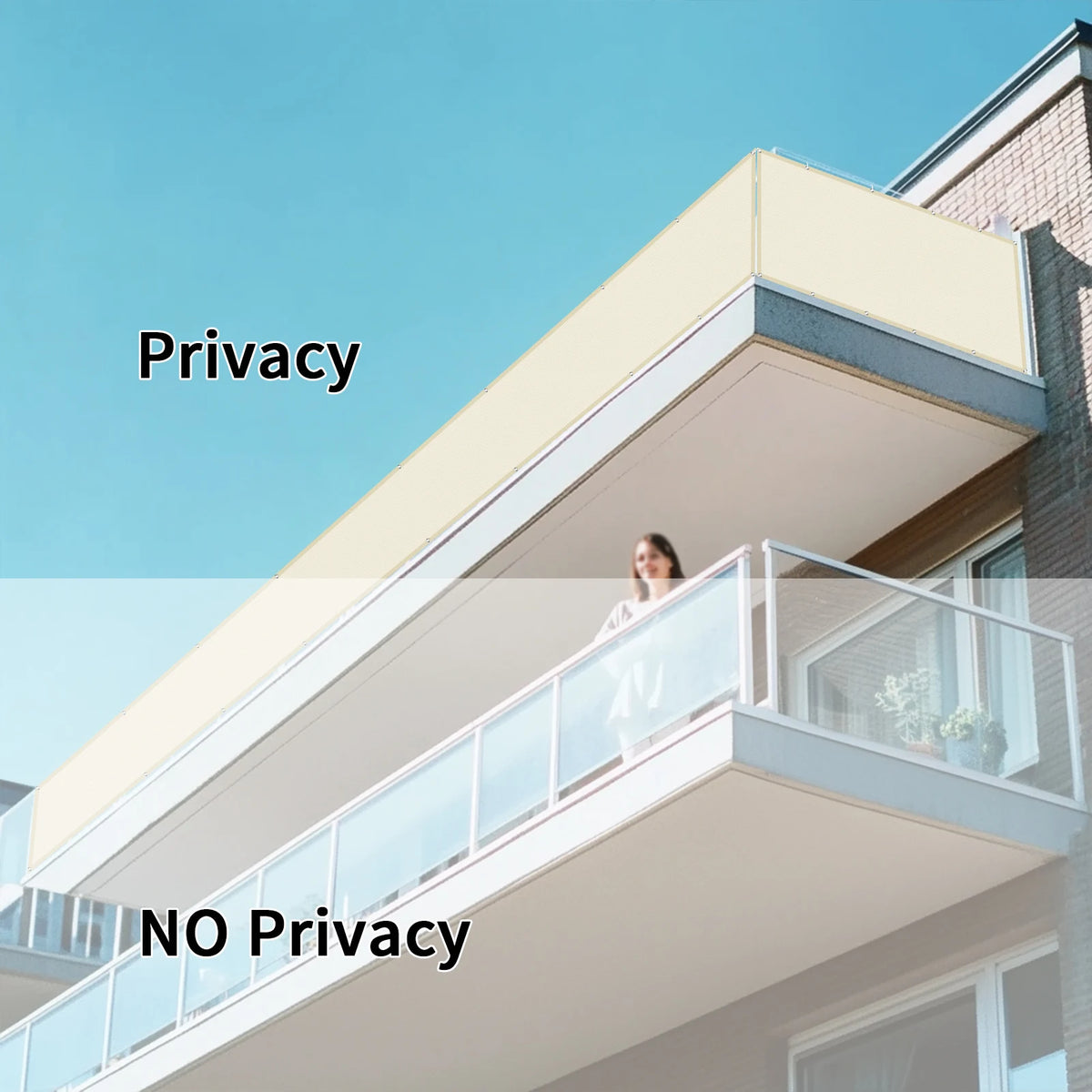 Waterproof UV-Resistant Balcony Privacy Screen – Oxford Cloth
