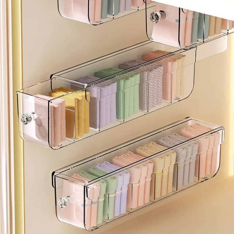 Wall-Mounted Plastic Drawer Organizer – Underwear & Socks
