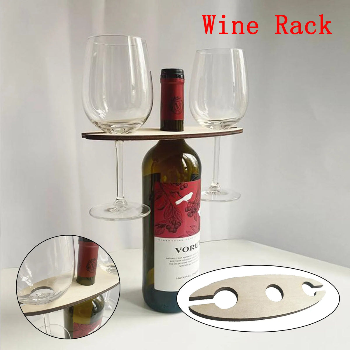 Wooden Wine Rack & Glass Holder – Creative Gift Craft