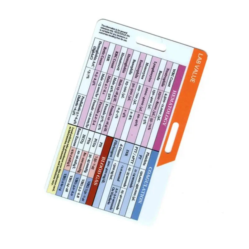 Nursing Badge Card – Lab Values & Blood Draw Order Reference