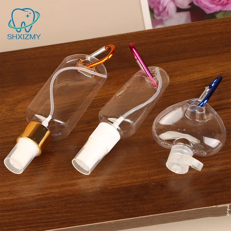 30/50ml Refillable Travel Spray Bottle with Carabiner Hook