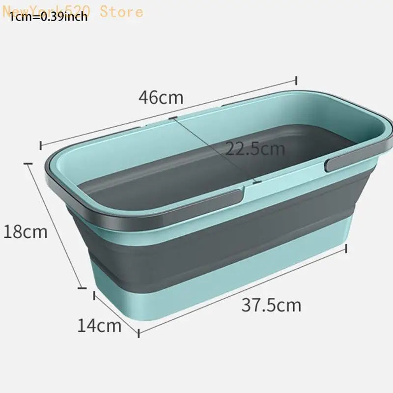 Rectangular Foldable Bucket with Double Carry Handle | Portable