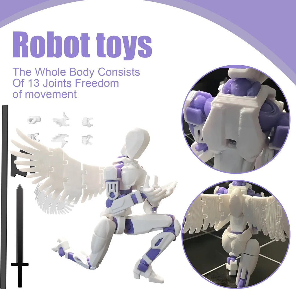 3D Printed Poseable Robot Mannequin Figure Toy | Multi-Joint