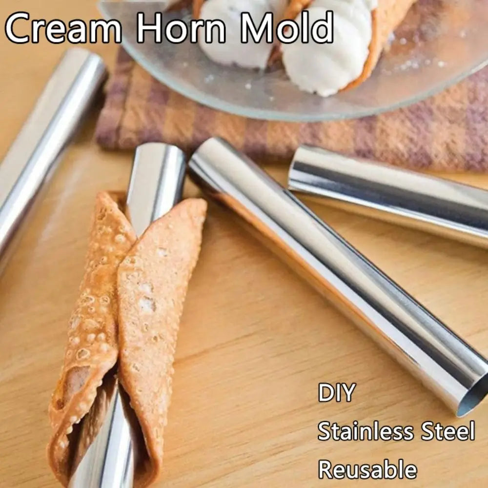 Stainless Steel Cream Horn Molds – Reusable Cannoli Tubes