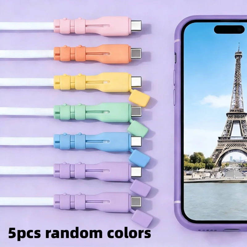 USB-C Cable Protectors – Silicone Anti-Break Sheaths 5/10 Pack