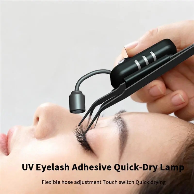 UV LED Eyelash Extension Curing Lamp & Tweezers Kit – EU Plug