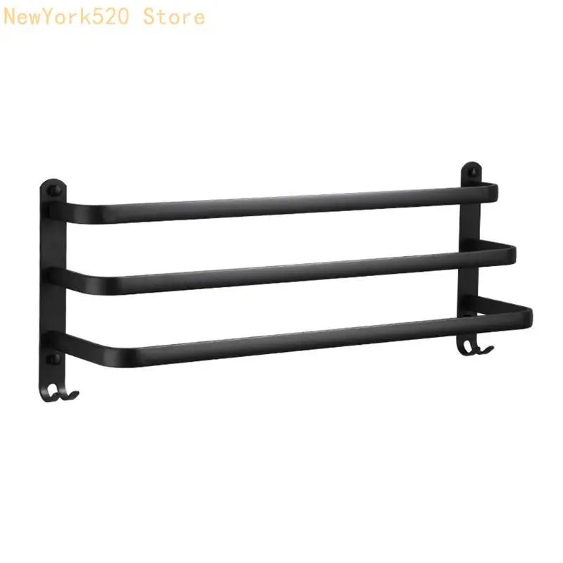 3-Layer Wall Mounted Towel Rack – Space Aluminum Bathroom Shelf