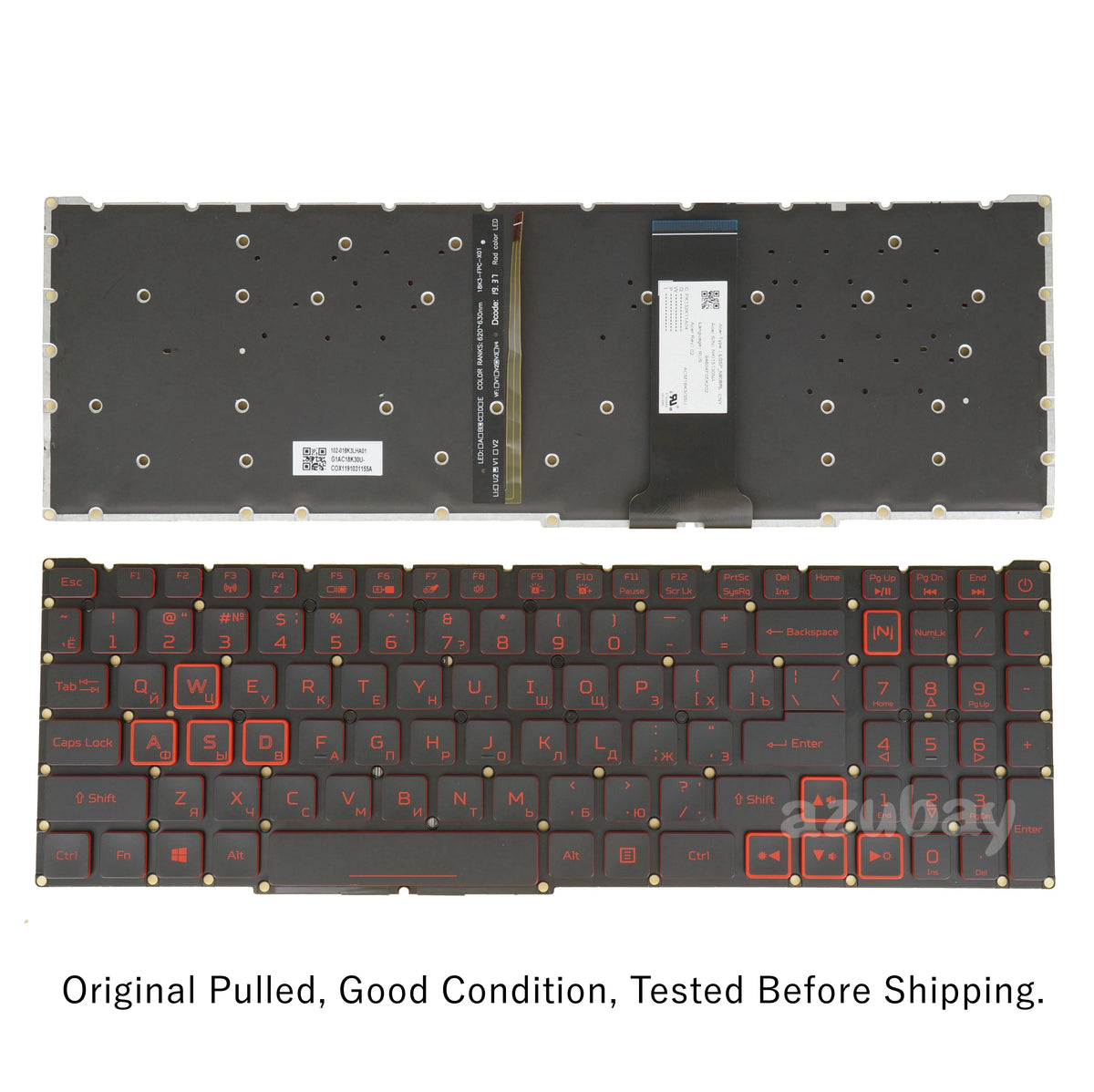Arabic Red Backlit Keyboard for Acer Nitro AN515-54 AN517-51