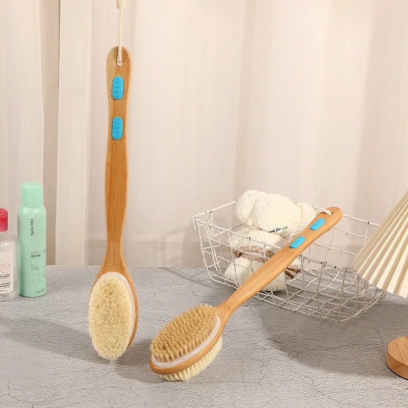 Dual-Sided Long Handle Shower Brush – Body Scrubber & Exfoliator