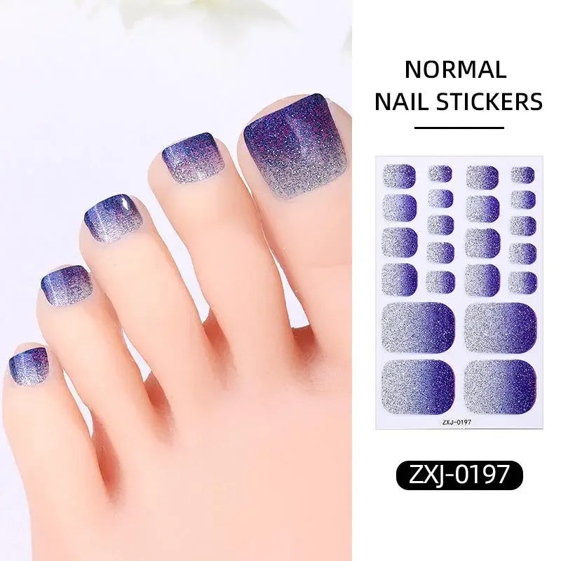 Glitter Self-Adhesive Toe Nail Wraps – Full Cover Shiny Decals
