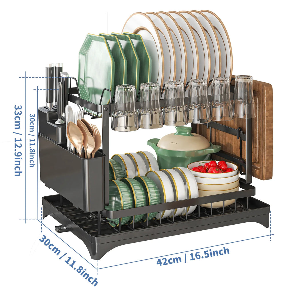 Premium Stainless Steel Dish Rack – Compact Kitchen Organizer