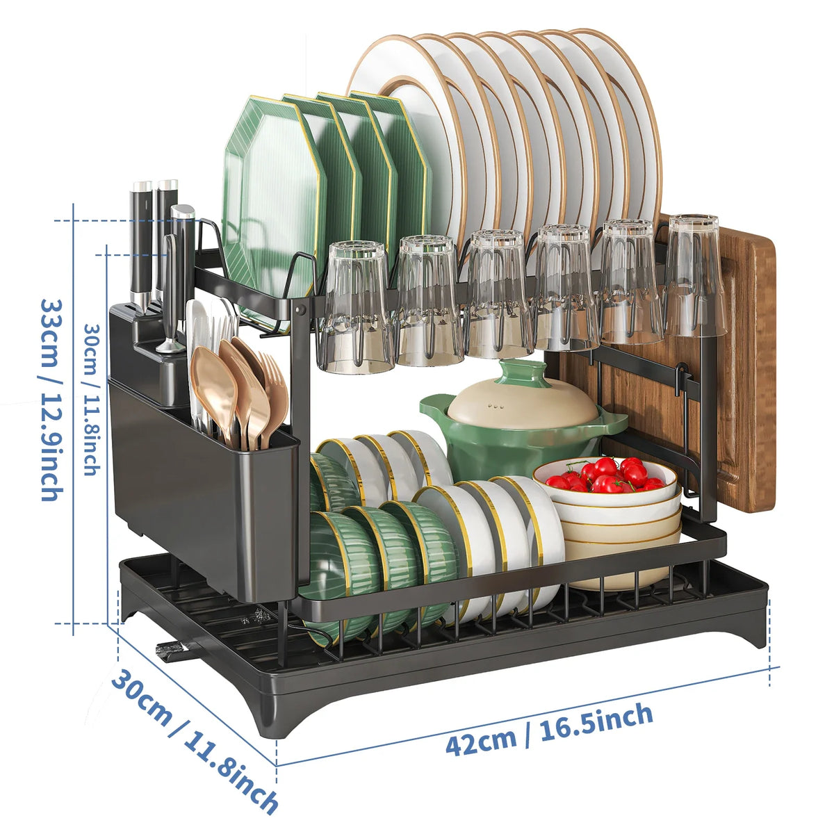 Premium Stainless Steel Dish Rack – Compact Kitchen Organizer