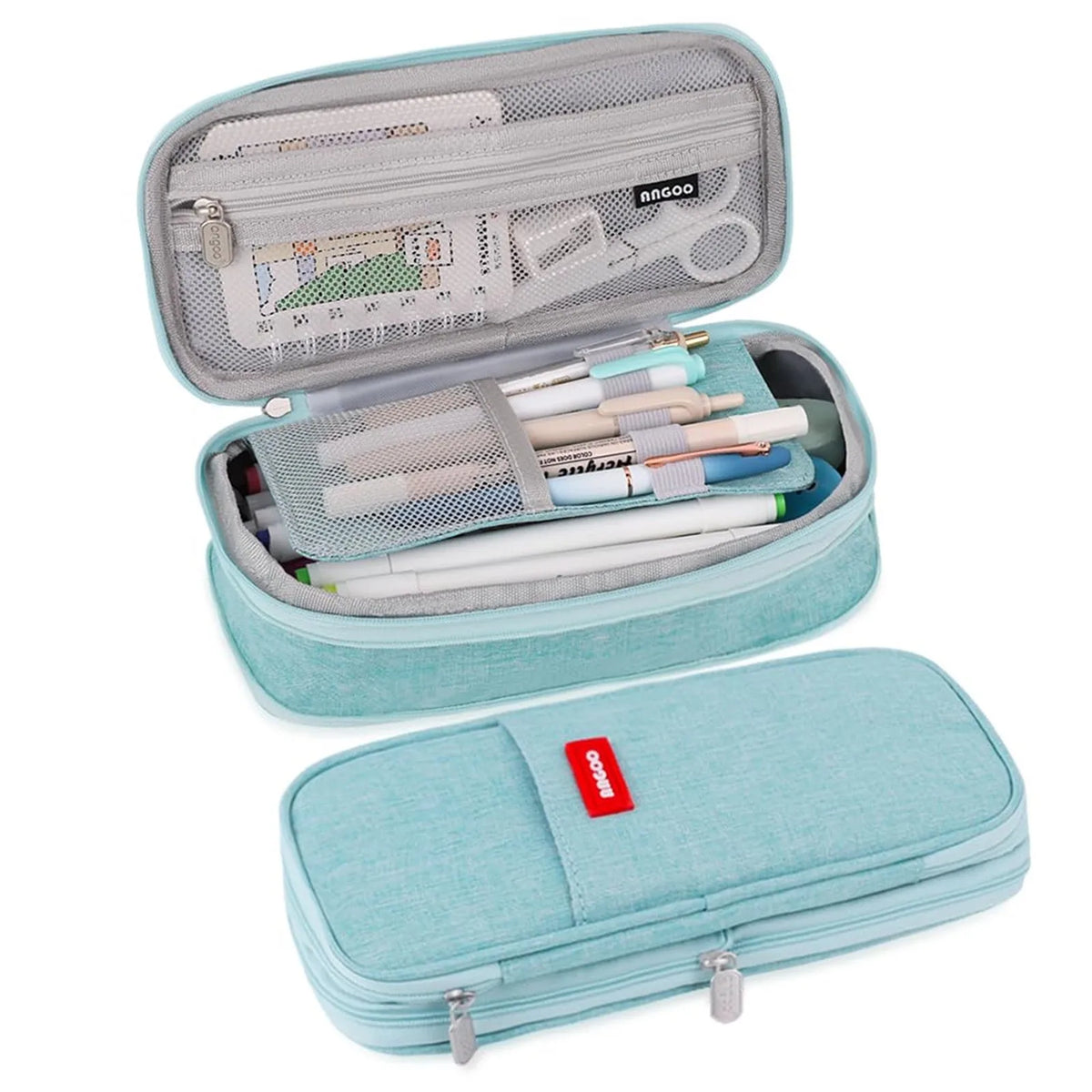 Large Capacity Canvas Pencil Case – Multi-Color School Organizer