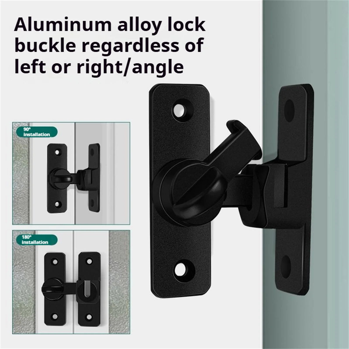 Barn Door Slide Latch Lock – No-Drill Aluminium Hardware