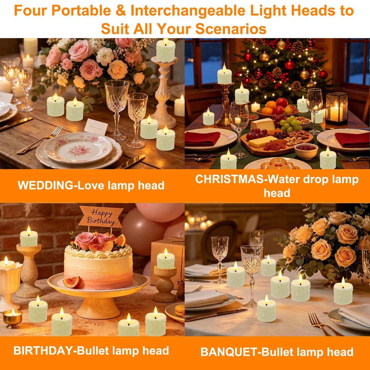Rechargeable Flameless LED Tea Light Candles with Remote & Timer